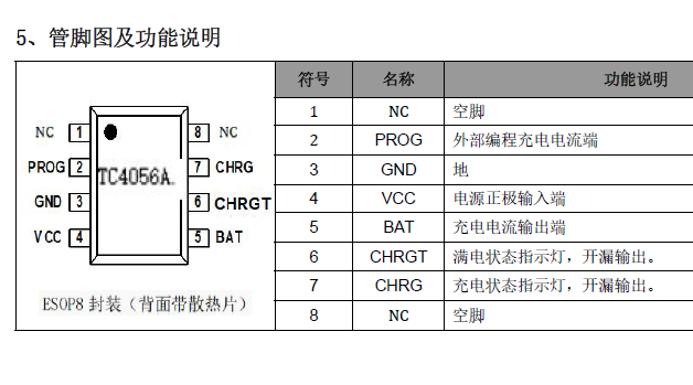 tc4056a引脚功能及电压