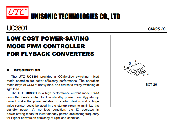PWM控制器UC3801芯片